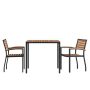 Flash Furniture - Lark Outdoor Square Modern 3 Piece Patio Set - Teak - Image 1