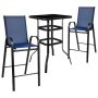 Flash Furniture - Brazos Outdoor Square Modern Steel 3 Piece Patio Set - Navy - Image 1