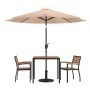 Flash Furniture - Lark Outdoor Square Modern 5 Piece Patio Set - Tan - Image 1
