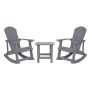 Flash Furniture - Savannah Outdoor Rectangle Cottage Resin 3 Piece Patio Set - Gray - Image 1