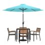 Flash Furniture - Lark Outdoor Square Modern 7 Piece Patio Set - Teal XU-DG-810060064-UB19BTL-GG - Image 1