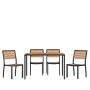 Flash Furniture - Lark Outdoor Rectangle Modern 5 Patio Table and Chair Set - Teak - Image 1