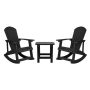Flash Furniture - Savannah Outdoor Rectangle Cottage Resin 3 Piece Patio Set - Black - Image 1