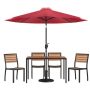 Flash Furniture - Lark Outdoor Rectangle Modern 7 Piece Patio Set - Red XU-DG-304860364-UB19BRD-GG - Image 1