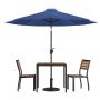 Flash Furniture - Lark Outdoor Square Modern 5 Piece Patio Set - Navy - Image 1
