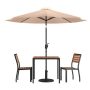 Flash Furniture - Lark Outdoor Square Modern 5 Piece Patio Set - Tan - Image 1