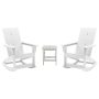 Flash Furniture - Finn Outdoor Rectangle Cottage Resin 3 Piece Patio Set - White - Image 1