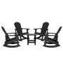 Flash Furniture - Savannah Outdoor Rectangle Cottage Resin 5 Piece Patio Set - Black - Image 1