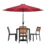 Flash Furniture - Lark Outdoor Square Modern 7 Piece Patio Set - Red XU-DG-810060364-UB19BRD-GG - Image 1