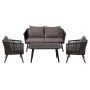 Flash Furniture - Kierra Outdoor Rectangle Modern Aluminum 4 Piece Patio Set - Black/Gray - Image 1