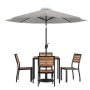 Flash Furniture - Lark Outdoor Square Modern 7 Piece Patio Set - Gray - Image 1
