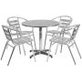 Flash Furniture - Lila Outdoor Round Contemporary 5 Piece Patio Set - Aluminum TLH-ALUM-32RD-017BCHR4-GG - Image 1