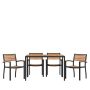 Flash Furniture - Lark Outdoor Rectangle Modern 5 Piece Patio Set - Teak - Image 1