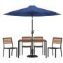 Flash Furniture - Lark Outdoor Rectangle Modern 7 Piece Patio Set - Navy - Image 1