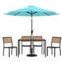 Flash Furniture - Lark Outdoor Rectangle Modern 7 Piece Patio Set - Teal - Image 1