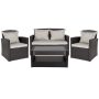 Flash Furniture - Aransas Outdoor Rectangle Contemporary Metal 4 Piece Patio Set - Black - Image 1