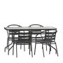 Flash Furniture - Lila Outdoor Rectangle Contemporary 5 Patio Table and Chair Set - Black - Image 1