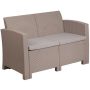 Flash Furniture - Seneca Patio Lounge Loveseat - Light Gray - Image 1