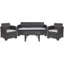 Flash Furniture - Seneca Outdoor Contemporary Resin 4 Piece Patio Set - Dark Gray DAD-SF-113T-DKGY-GG - Image 1
