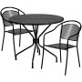 Flash Furniture - Oia Outdoor Round Contemporary Metal 3 Piece Patio Set - Black CO-35RD-03CHR2-BK-GG - Image 1
