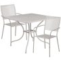 Flash Furniture - Oia Outdoor Square Contemporary Metal 3 Piece Patio Set - Light Gray CO-35SQ-02CHR2-SIL-GG - Image 1