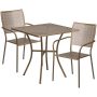 Flash Furniture - Oia Outdoor Square Contemporary Metal 3 Piece Patio Set - Gold CO-28SQ-02CHR2-GD-GG - Image 1