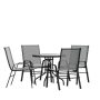 Flash Furniture - Brazos Outdoor Round Contemporary 5 Piece Patio Set - Gray - Image 1