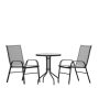 Flash Furniture - Brazos Outdoor Round Contemporary 3 Piece Patio Set - Gray - Image 1