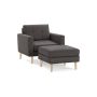 Burrow - Mid Century Nomad Armchair with Ottoman - Charcoal NSO-CH-1-MD-LW - Image 1