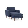 Burrow - Mid Century Nomad Chaise Lounge - Navy Blue NSC-NB-1-MD-DW - Image 1
