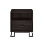 Walker Edison - Contemporary 1-Drawer Metal and Wood Nightstand - Charcoal - Image 1