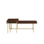 Walker Edison - Contemporary Metal and Wood Nesting Coffee Table - Dark Walnut - Image 1