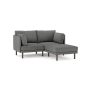 Burrow - Modern Field 2-Seat Sofa with Attachable Ottoman - Carbon FLRST-SF-FD-S2-A2-C1-CB-DW - Image 1