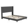 Flash Furniture - Hollis Queen Size Upholstered Platform Bed with Wingback Headboard - Charcoal - Image 1