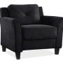 Lifestyle Solutions - Hartford Chair Upholstered Fabric Curved Arms - Black - Image 1