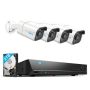Reolink - 10MP 8 Channel NVR System with 4x Bullet Cameras - White,Black - Image 1