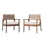 Walker Edison - Modern 2-Piece Acacia Outdoor Lounge Chair Set - Dark Brown - Image 1
