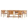 Walker Edison - Modern Solid Wood 7-Piece Outdoor Dining Set - Natural - Image 1