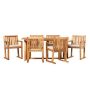 Walker Edison - Modern 7-Piece Acacia Wood Outdoor Dining Set - Natural - Image 1