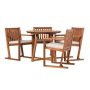 Walker Edison - Modern 5-Piece Acacia Wood Outdoor Dining Set - Brown - Image 1