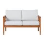 Walker Edison - Modern Solid Wood Spindle-Style Outdoor Loveseat - Brown - Image 1
