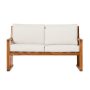 Walker Edison - Modern Solid Wood Slatted Outdoor Loveseat - Brown - Image 1