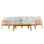 Walker Edison - Modern 4-Piece Outdoor Sectional Chat Set - Natural - Image 1