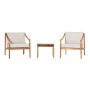 Walker Edison - Modern Solid Wood 3-Piece Outdoor Chat Set - Natural - Image 1