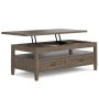 Simpli Home - Lev Lift Top Coffee Table - Smoky Brown - Image 1