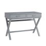 Linon Home Dcor - Pierce 2-Drawer Campaign-Style Desk - Gray - Image 1