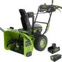 Greenworks - 24" 80 volt Cordless Brushless Two-Stage Snow Blower with (2) 4.0 Ah Batteries and Charger - Green - Image 1