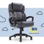 Serta - Garret Bonded Leather Executive Office Chair with Premium Cushioning - Sapce Gray - Image 1