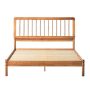 Walker Edison - Mid-Century Modern Slatted Solid Wood Queen Bedframe - Caramel - Image 1