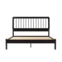 Walker Edison - Mid-Century Modern Slatted Solid Wood Queen Bedframe - Black - Image 1